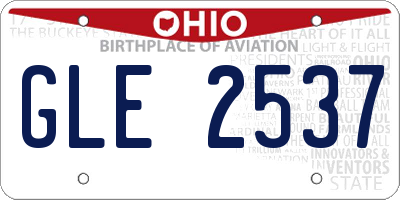 OH license plate GLE2537