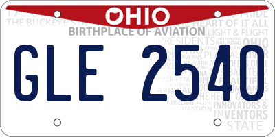 OH license plate GLE2540