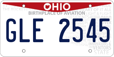 OH license plate GLE2545