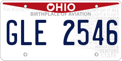 OH license plate GLE2546