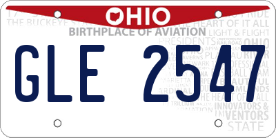 OH license plate GLE2547