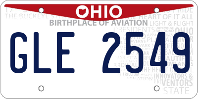 OH license plate GLE2549