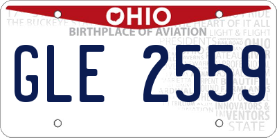 OH license plate GLE2559
