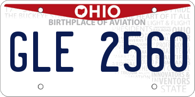 OH license plate GLE2560