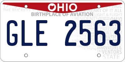 OH license plate GLE2563