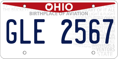 OH license plate GLE2567