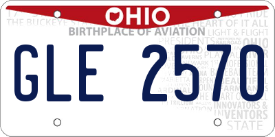 OH license plate GLE2570