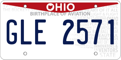 OH license plate GLE2571