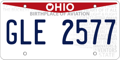 OH license plate GLE2577