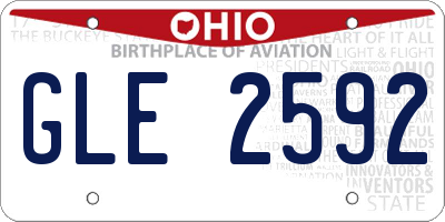 OH license plate GLE2592