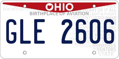 OH license plate GLE2606