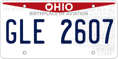 OH license plate GLE2607
