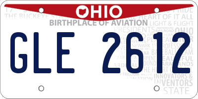 OH license plate GLE2612