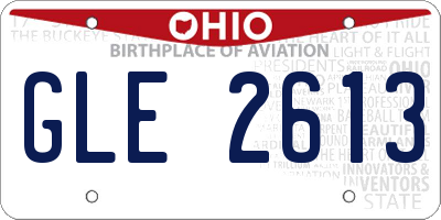 OH license plate GLE2613