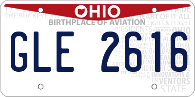 OH license plate GLE2616