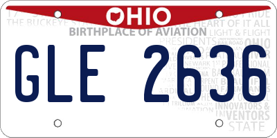 OH license plate GLE2636