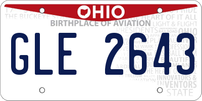 OH license plate GLE2643