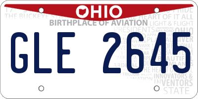 OH license plate GLE2645