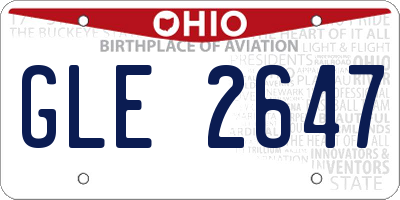 OH license plate GLE2647