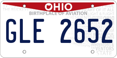 OH license plate GLE2652