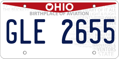 OH license plate GLE2655
