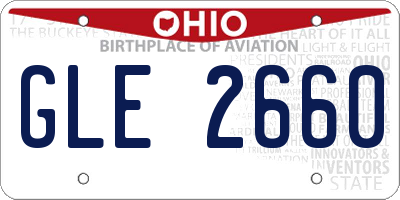 OH license plate GLE2660