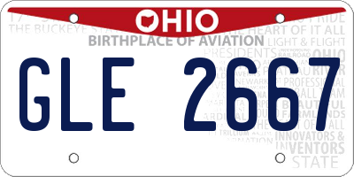 OH license plate GLE2667