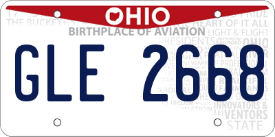 OH license plate GLE2668