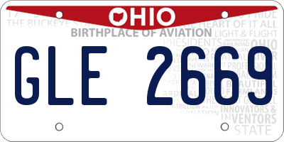 OH license plate GLE2669