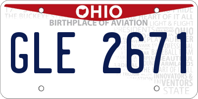 OH license plate GLE2671