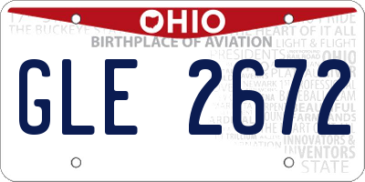 OH license plate GLE2672