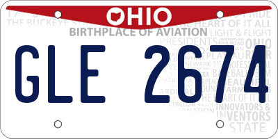 OH license plate GLE2674