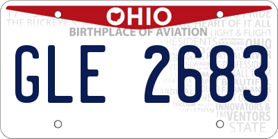 OH license plate GLE2683
