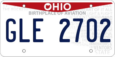 OH license plate GLE2702