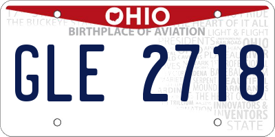 OH license plate GLE2718