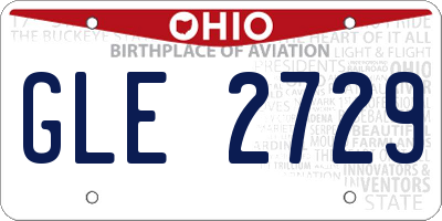 OH license plate GLE2729