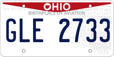 OH license plate GLE2733