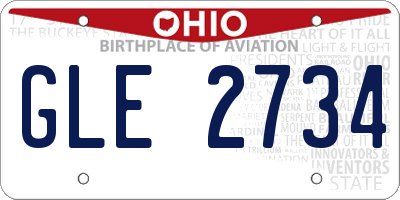 OH license plate GLE2734