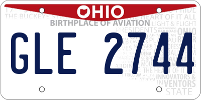OH license plate GLE2744