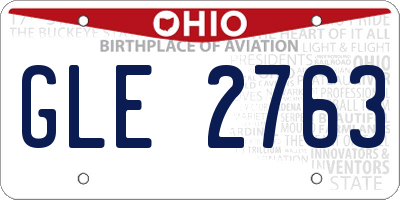 OH license plate GLE2763
