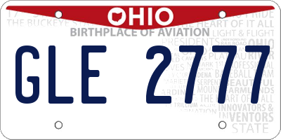 OH license plate GLE2777