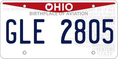 OH license plate GLE2805