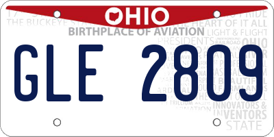 OH license plate GLE2809