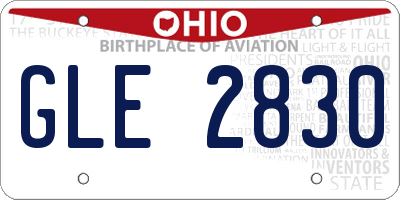 OH license plate GLE2830
