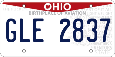 OH license plate GLE2837