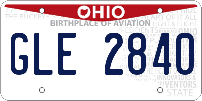 OH license plate GLE2840