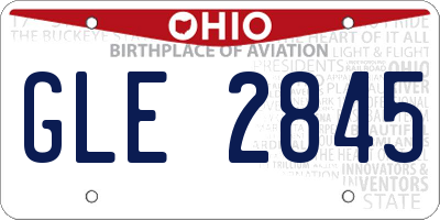 OH license plate GLE2845