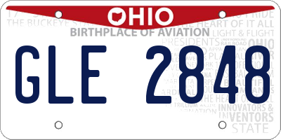 OH license plate GLE2848