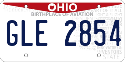 OH license plate GLE2854