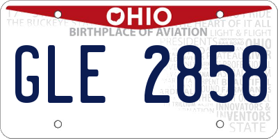 OH license plate GLE2858